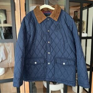 ixtreme barn jacket navy boys quilted field coat corduroy collar  snap pockets